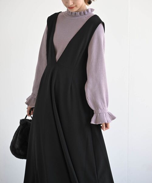 rps（アールピーエス）の「フレアージャンパースカート（ジャンパースカート・レディース・ブラック/ダークグリーン/ネイビー/ボルドー・フリー）」の11枚目の写真