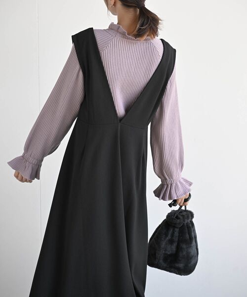 rps（アールピーエス）の「フレアージャンパースカート（ジャンパースカート・レディース・ブラック/ダークグリーン/ネイビー/ボルドー・フリー）」の15枚目の写真