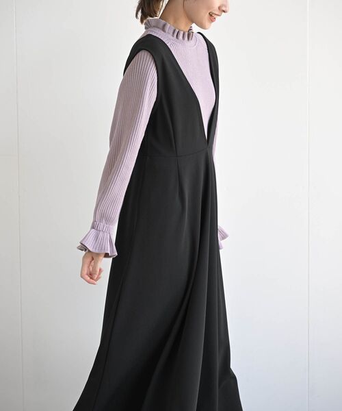 rps（アールピーエス）の「フレアージャンパースカート（ジャンパースカート・レディース・ブラック/ダークグリーン/ネイビー/ボルドー・フリー）」の14枚目の写真