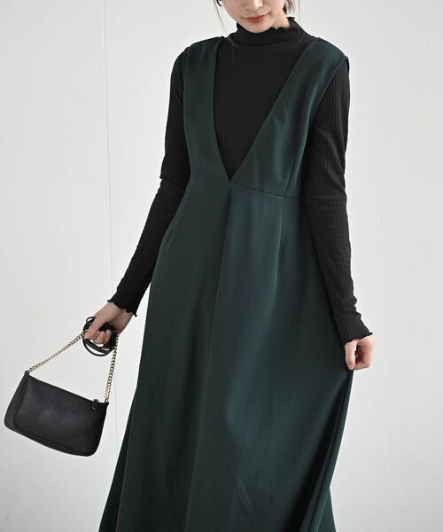 rps（アールピーエス）の「フレアージャンパースカート（ジャンパースカート・レディース・ブラック/ダークグリーン/ネイビー/ボルドー・フリー）」の8枚目の写真