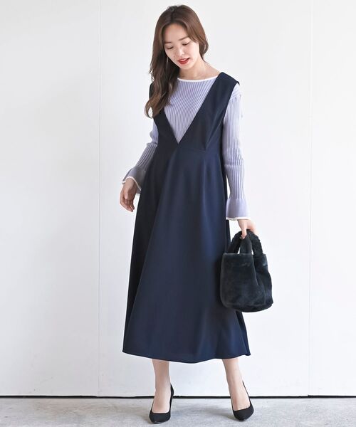 rps（アールピーエス）の「フレアージャンパースカート（ジャンパースカート・レディース・ブラック/ダークグリーン/ネイビー/ボルドー・フリー）」の9枚目の写真