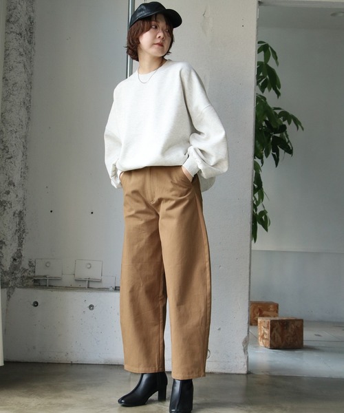 notch.（ノッチ）の「裏起毛クルーネックスウェット（スウェット・レディース・ホワイト/ライトグレー/ブラック/オリーブ/ブルー系・M）」の9枚目の写真