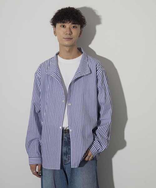 Couleur Meler（クルールメリー）の「Couleur Meler sakasa　2way stand collar shirts（シャツ/ブラウス・メンズ・ブルー系その他/グリーン系その他・MEDIUM/LARGE）」の2枚目の写真