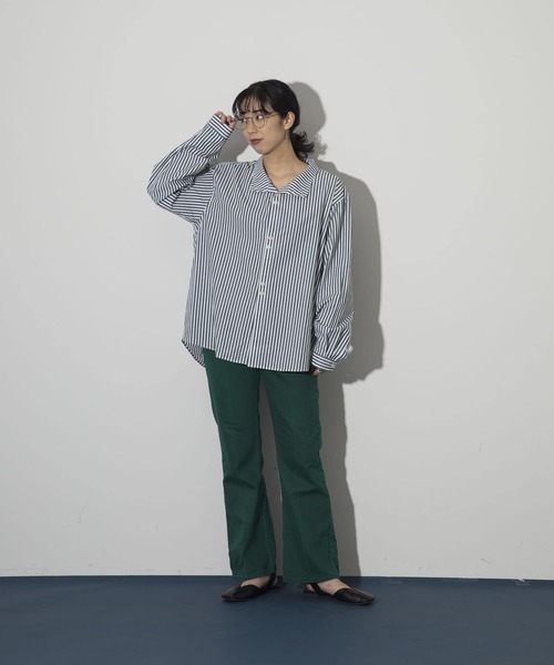 Couleur Meler（クルールメリー）の「Couleur Meler sakasa　2way stand collar shirts（シャツ/ブラウス・メンズ・ブルー系その他/グリーン系その他・MEDIUM/LARGE）」の10枚目の写真