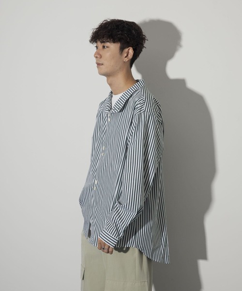 Couleur Meler（クルールメリー）の「Couleur Meler sakasa　2way stand collar shirts（シャツ/ブラウス・メンズ・ブルー系その他/グリーン系その他・MEDIUM/LARGE）」の5枚目の写真