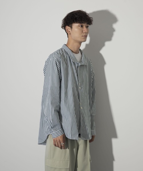Couleur Meler（クルールメリー）の「Couleur Meler sakasa　2way stand collar shirts（シャツ/ブラウス・メンズ・ブルー系その他/グリーン系その他・MEDIUM/LARGE）」の11枚目の写真