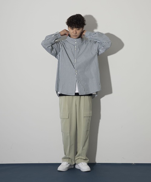 Couleur Meler（クルールメリー）の「Couleur Meler sakasa　2way stand collar shirts（シャツ/ブラウス・メンズ・ブルー系その他/グリーン系その他・MEDIUM/LARGE）」の6枚目の写真