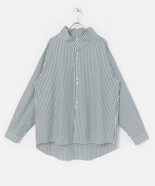 Couleur Meler（クルールメリー）の「Couleur Meler sakasa　2way stand collar shirts（シャツ/ブラウス・メンズ・ブルー系その他/グリーン系その他・MEDIUM/LARGE）」の18枚目の写真