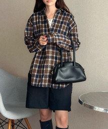 起毛チェックシャツチュニック