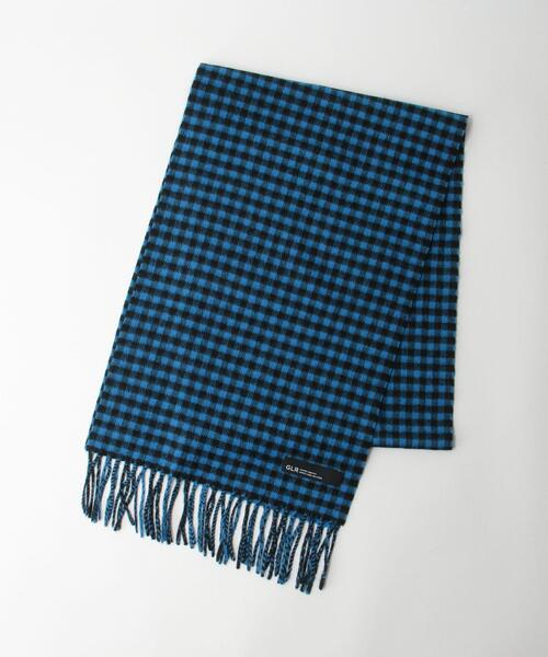green label relaxing(グリーンレーベルリラクシング)の「ガンクラブ チェック マフラー(マフラー・メンズ・モカ/ロイヤルブルー/ブラック・FREE)」の3枚目の写真