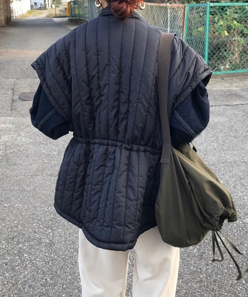 HANNE（アン）の「【by kumika】ウエストドロストキルティングベスト（その他アウター・レディース・カーキ/ブラック/ホワイト・フリー）」の6枚目の写真