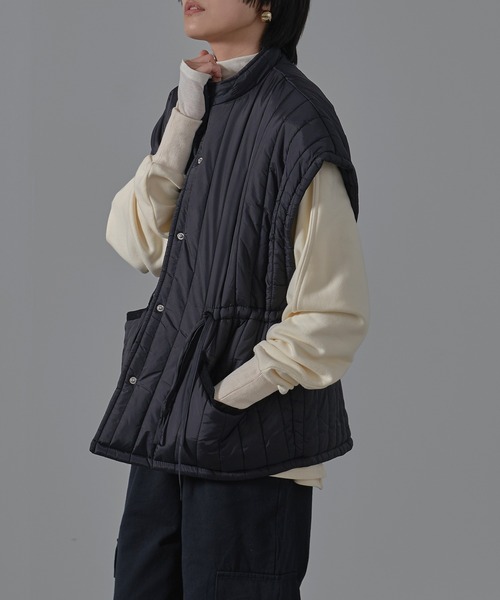 HANNE（アン）の「【by kumika】ウエストドロストキルティングベスト（その他アウター・レディース・カーキ/ブラック/ホワイト・フリー）」の9枚目の写真