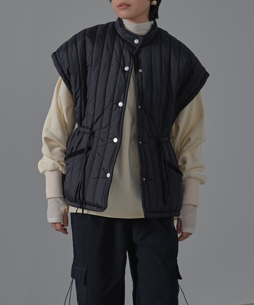 HANNE（アン）の「【by kumika】ウエストドロストキルティングベスト（その他アウター・レディース・カーキ/ブラック/ホワイト・フリー）」の10枚目の写真