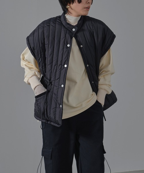 HANNE（アン）の「【by kumika】ウエストドロストキルティングベスト（その他アウター・レディース・カーキ/ブラック/ホワイト・フリー）」の11枚目の写真