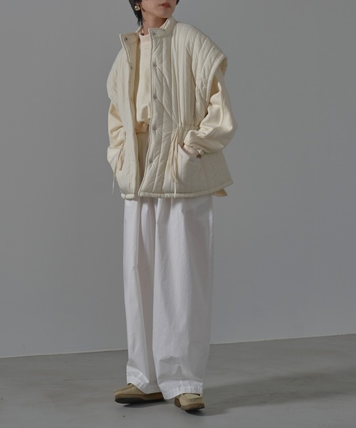 HANNE（アン）の「【by kumika】ウエストドロストキルティングベスト