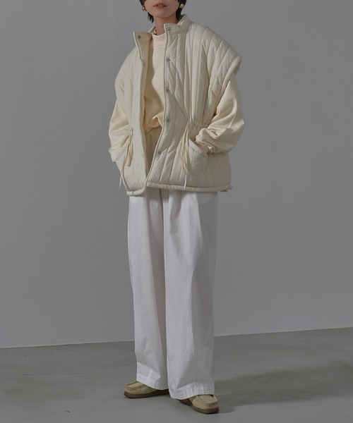 HANNE（アン）の「【by kumika】ウエストドロストキルティングベスト（その他アウター・レディース・カーキ/ブラック/ホワイト・フリー）」の14枚目の写真