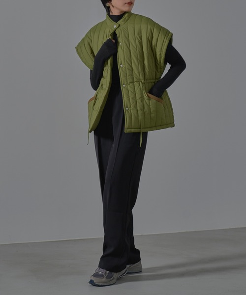 HANNE（アン）の「【by kumika】ウエストドロストキルティングベスト（その他アウター・レディース・カーキ/ブラック/ホワイト・フリー）」の16枚目の写真