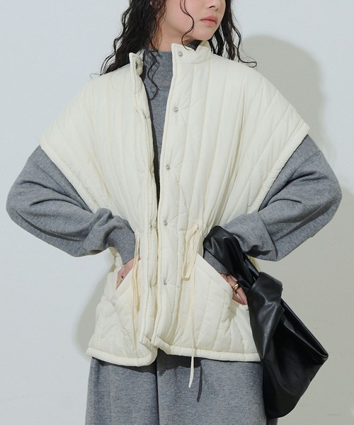 HANNE（アン）の「【by kumika】ウエストドロストキルティングベスト（その他アウター・レディース・カーキ/ブラック/ホワイト・フリー）」の19枚目の写真