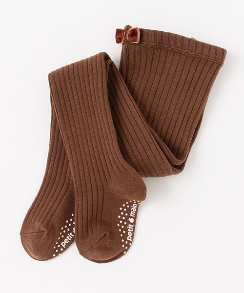 petit main(プティマイン)の「ウール混リブタイツ(ソックス/靴下・キッズ・レッド/ブラック/オフホワイト/モカ/ラベンダー・120cm/80cm/100cm/90cm/130cm/110cm)」の1枚目の写真