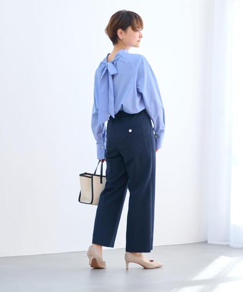 【美品】2点セット＊グリーンレーベルペプラムジレ＊ボウタイブラウス＊ビッグリボン ボウタイ ギャザー ブラウス