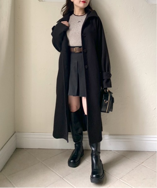 OLIVE des OLIVE（オリーブデオリーブ）の「合皮ベルト付きプリーツスカート（スカート・レディース・キャメル/スミクロ/チャコールグレー/ブラック・FREE）」の11枚目の写真
