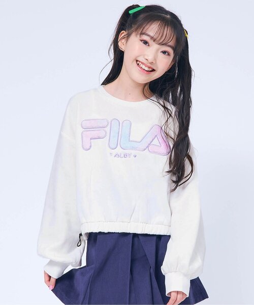 FILA（フィラ）の「FILAタイダイロゴトレーナー（スウェット・キッズ・ラベンダー/チャコール/オフホワイト・XX-SMALL/X-SMALL/SMALL/MEDIUM）」の2枚目の写真