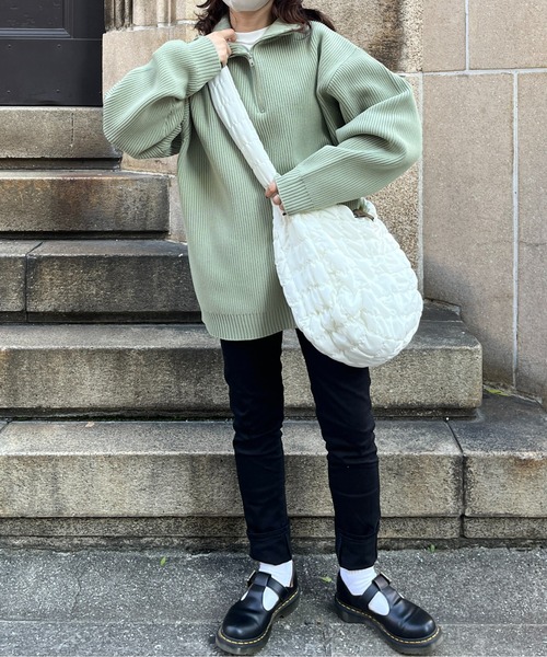 CPCM（シーピーシーエム）の「畦編みハーフジップニットプルオーバー（ニット/セーター・メンズ・グリーン/サックスブルー/ブラック/アイボリー・MEDIUM/LARGE）」の22枚目の写真