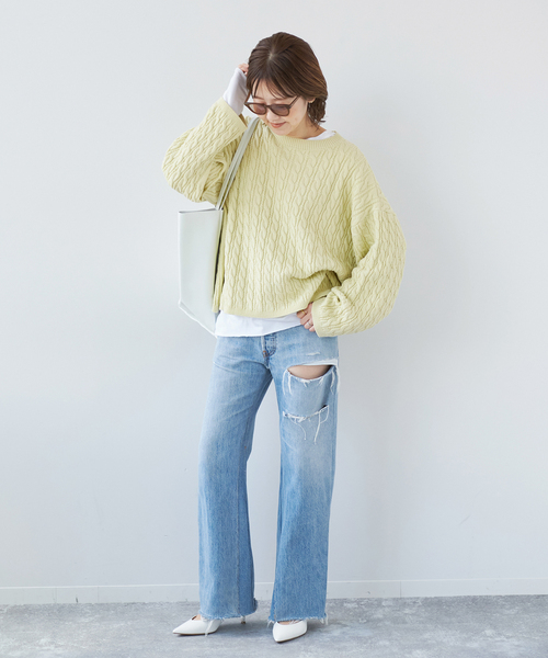 plage（プラージュ）の「les Tendre PEGASUS ALAN プルオーバー（ニット/セーター・レディース・イエロー/ネイビー・FREE）」の13枚目の写真