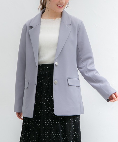 Honeys(ハニーズ)の「シングル釦ゆるテーラード(テーラードジャケット・レディース・ベージュ/ブラック/ネイビー系/サックスブルー系/ネイビー・LL/L/S/M)」の1枚目の写真