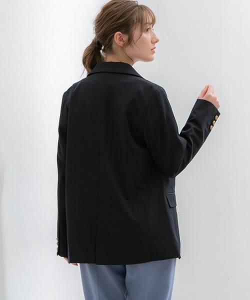 Honeys(ハニーズ)の「シングル釦ゆるテーラード(テーラードジャケット・レディース・ベージュ/ブラック/ネイビー系/サックスブルー系/ネイビー・LL/L/S/M)」の14枚目の写真