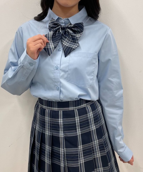 WEGO（ウィゴー）の「WEGO/スクールシャツ（シャツ/ブラウス・レディース・ホワイト/サックスブルー・SMALL/MEDIUM/LARGE）」の2枚目の写真