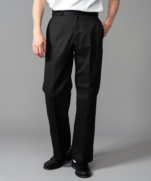 【試着のみ】MR.OLIVE (ミスターオリーブ) ワイドスラックスパンツ RETRO POLYESTER TWILL / EASY TWO PLEATS STA-PREST WIDE PANTS