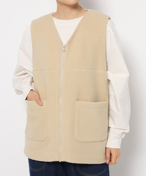 studio CLIP（スタディオクリップ）の「ボアZIPUPベスト（ベスト