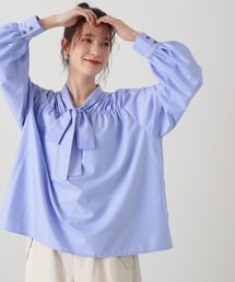 N.（N. Natural Beauty Basic） | ◆フロントリボンギャザーブラウス(シャツ/ブラウス)