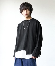 レイヤードロンT クロップドロンT×ノースリーブアンサンブル 