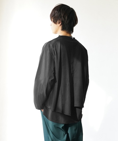 MinoriTY(マイノリティ)の「レイヤードロンT クロップドロンT×ノースリーブアンサンブル (Tシャツ/カットソー・メンズ・グレー/ブラック/ホワイト・M/L)」の13枚目の写真
