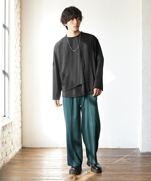 レイヤードロンT クロップドロンT×ノースリーブアンサンブル （T