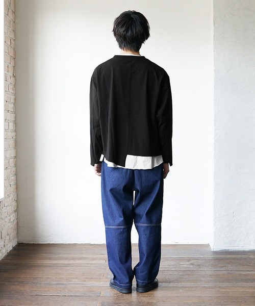 MinoriTY(マイノリティ)の「レイヤードロンT クロップドロンT×ノースリーブアンサンブル (Tシャツ/カットソー・メンズ・グレー/ブラック/ホワイト・M/L)」の17枚目の写真