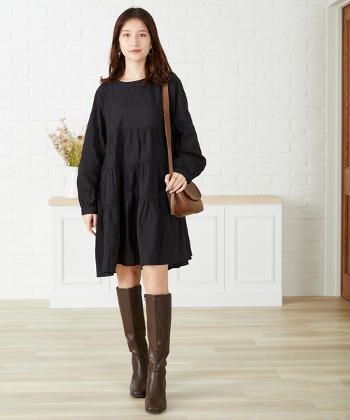 acro（アクロ）の「■からみストライプティアードミニワンピース/AC3107（ワンピース・レディース・ホワイト/ブラック/ブルー・ﾌﾘ-）」の18枚目の写真