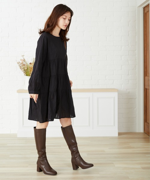 acro（アクロ）の「■からみストライプティアードミニワンピース/AC3107（ワンピース・レディース・ホワイト/ブラック/ブルー・ﾌﾘ-）」の12枚目の写真