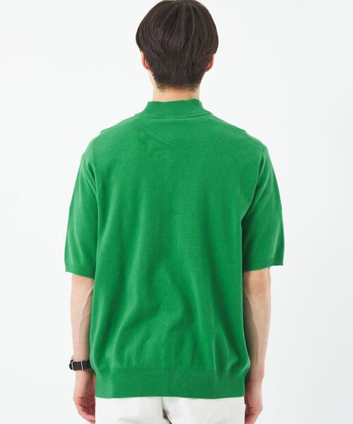 gicipi(ジチピ)の「<gicipi> コットン CALAMARO モックネック ニット カットソー(Tシャツ/カットソー・メンズ・ネイビー/ホワイト/ケリー・L/M)」の14枚目の写真