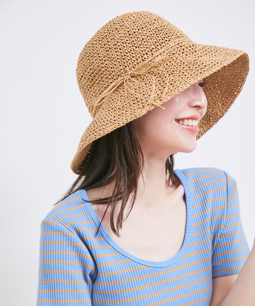 VIS（ビス）の「ナチュラル雑材ハット（ハット・レディース・ベージュ系その他/ダークブラウン/ベージュ・FREE）」の2枚目の写真