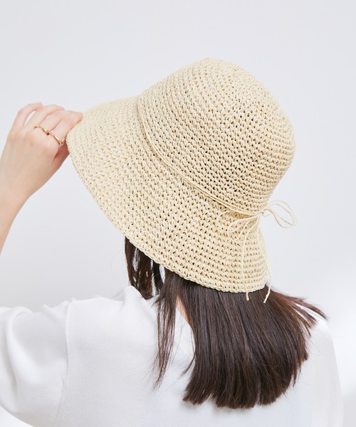VIS（ビス）の「ナチュラル雑材ハット（ハット・レディース・ベージュ系その他/ダークブラウン/ベージュ・FREE）」の3枚目の写真
