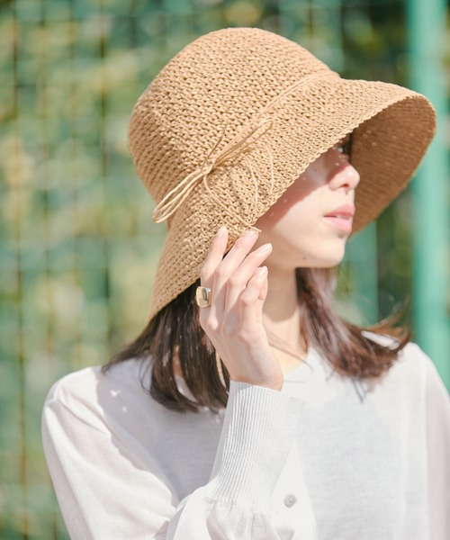 VIS（ビス）の「ナチュラル雑材ハット（ハット・レディース・ベージュ系その他/ダークブラウン/ベージュ・FREE）」の6枚目の写真