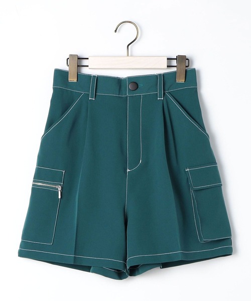 179/WG(イチナナキュウダブルジー)の「マルチポケットカーゴショートパンツ(カーゴパンツ・レディース・グリーン/オフホワイト/ブラック・MEDIUM)」の8枚目の写真