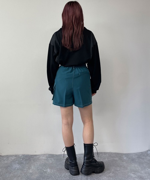 179/WG(イチナナキュウダブルジー)の「マルチポケットカーゴショートパンツ(カーゴパンツ・レディース・グリーン/オフホワイト/ブラック・MEDIUM)」の5枚目の写真