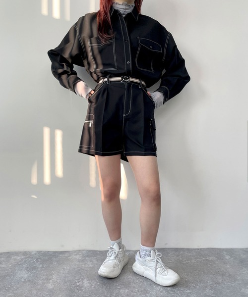 179/WG(イチナナキュウダブルジー)の「マルチポケットカーゴショートパンツ(カーゴパンツ・レディース・グリーン/オフホワイト/ブラック・MEDIUM)」の16枚目の写真