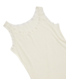 VIS | 【洗える】レースカット細リブキャミソール(キャミソール)