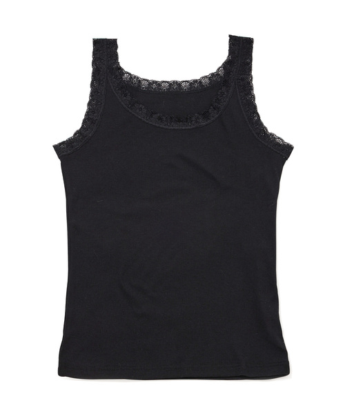 VIS（ビス）の「【洗える】レースカット細リブキャミソール（キャミソール・レディース・ホワイト/ブラック/グレー・FREE）」の9枚目の写真