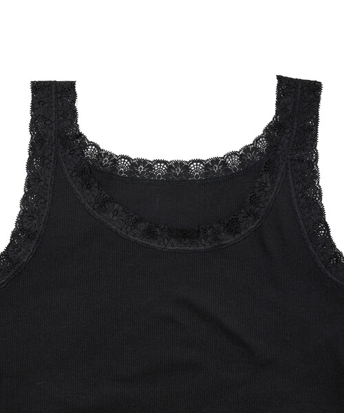 VIS（ビス）の「【洗える】レースカット細リブキャミソール（キャミソール・レディース・ホワイト/ブラック/グレー・FREE）」の11枚目の写真